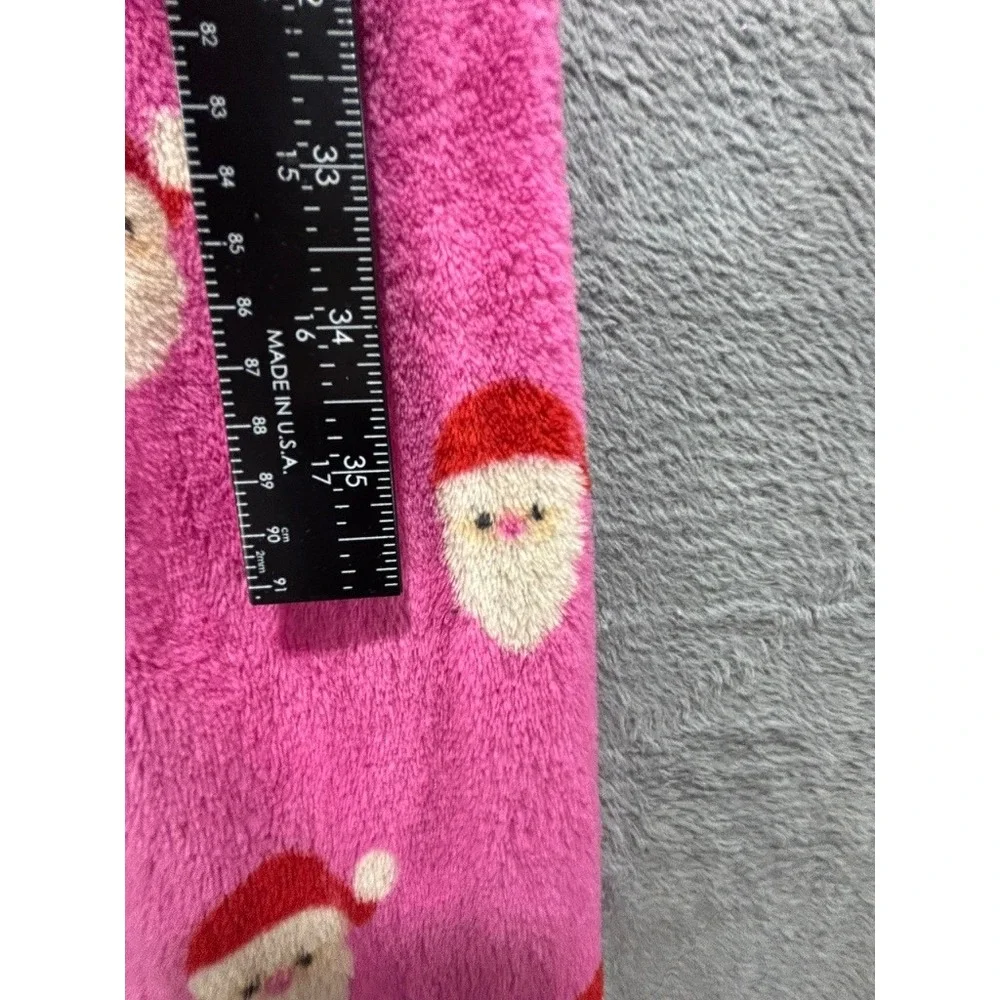 Forever 21 Kids Girls 9/10 Pink Santa Hooded One Piece‎ Pajamas Christmas Cozy